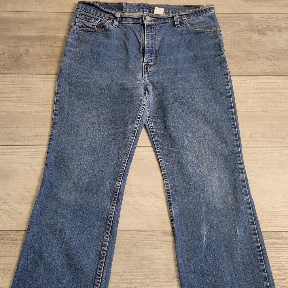 👖Vintage 90s Levi's 517 Bootcut Jeans Mens 34x31 Blank Red Tab Made USA Western